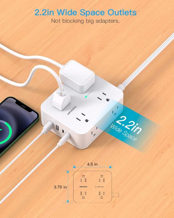 Surge Protector Power Strip, - Image 2