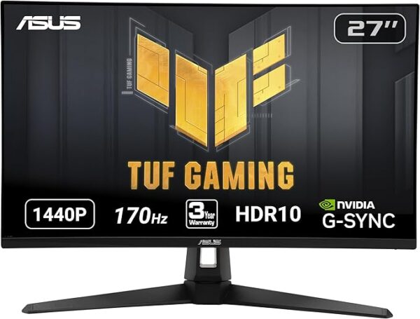 ASUS TUF Gaming 27" 2K HDR Monitor (VG27AQ1A) - QHD (2560 x 1440), IPS, 170Hz (Supports 144Hz)