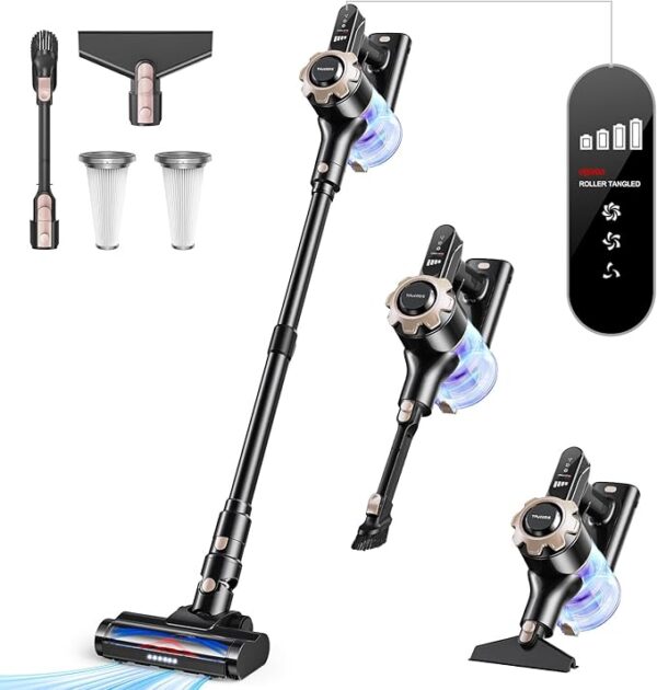 Cordless Vacuum Cleaner, 8-in-1 Lightweight Stick Vacuum with 45mins Runtime, Powerful Suction