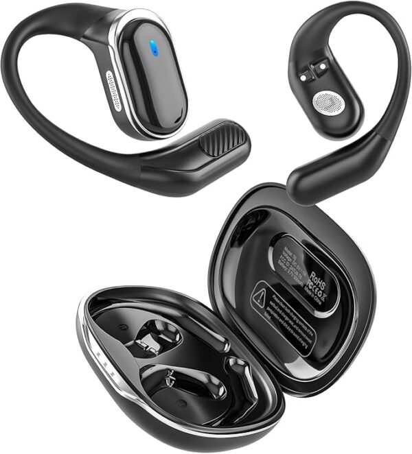 Wireless Earbuds, Open Ear Headphones, Bluetooth 5.3 Stereo Sound Ear Buds, Headset with LED Digital Display