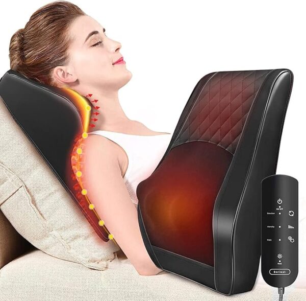 Boriwat Back Massager with Heat, Massagers for Neck and Back, 3D