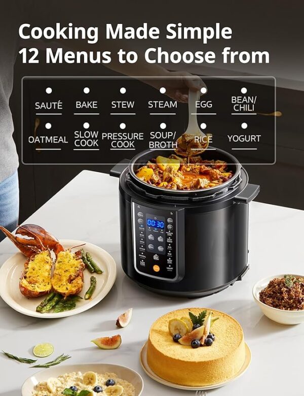COMFEE’ 9-in-1 Electric Pressure Cooker, 14 Presets Instant Multi Cooker Olla de Presion Non-Stick - Image 2