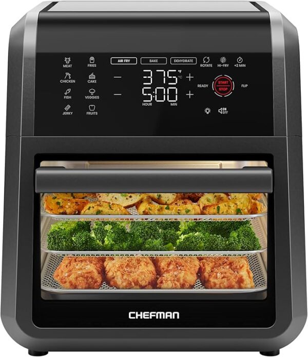Chefman 12-Quart 6-in-1 Air Fryer Oven with Digital Timer, Touchscreen, and 12 Preset