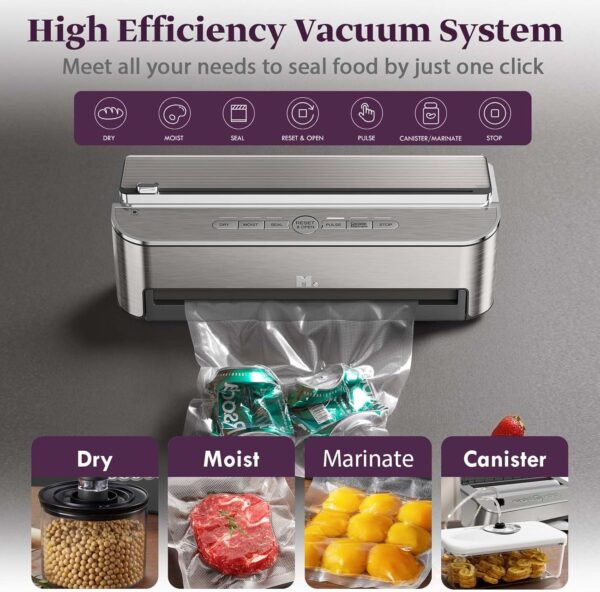 Vacuum Sealer Machine, 85kPa 120W Automatic Food Sealer, Powerful - Image 2