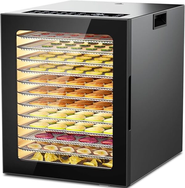 Food Dehydrator Machine, 12-Trays Stainless Steel Digital Food Dryer