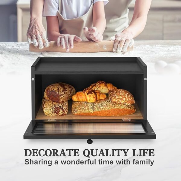 Bread Box for Kitchen Countertop Large Bread Box Farmhouse Bread - Image 2