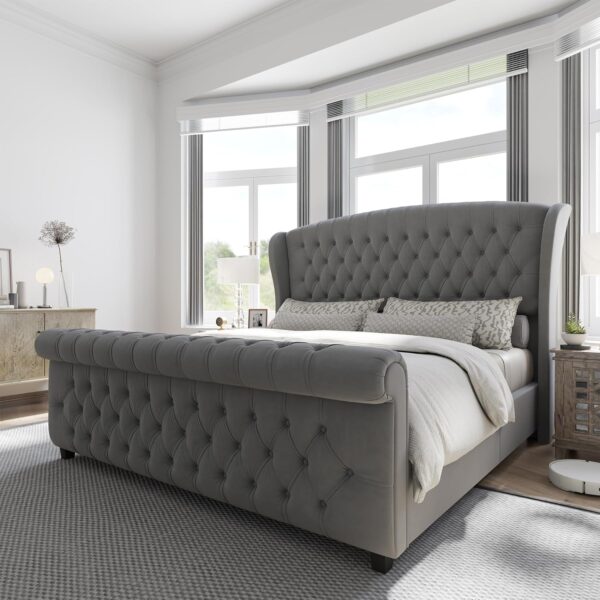AMERLIFE King Size Platform Bed Frame