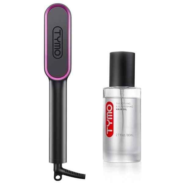 TYMO Ring Hair Straightener Brush+TYMO Hair Treatment Oil Hydrates and Smoothes Dry, Damaged Hair