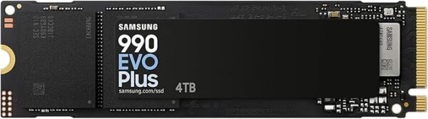 SAMSUNG 990 EVO Plus SSD 4TB, PCIe Gen 4x4 | Gen 5x2 M.2 2280, Speeds Up-to 7,250 MB/s, Upgrade Storage for PC/Laptops, HMB Technology and Intelligent Turbowrite 2.0, (MZ-V9S4T0B/AM)