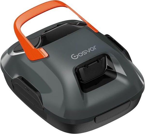 Cordless Robotic Pool Cleaner, Lasts 90 Min, Automatic Vacuum for Above-Ground Pools up to 860 Sq.ft, Portable, Self-Parking, Orange