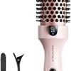 Wavytalk Thermal Brush, Blowout Boost 1.5 inch Heated Round Brush for Blowout Look, Dual Voltage, Pink, Sakura, Tourmaline Ceramic, Negative Ion Technology, 5 Temperature Settings, Less Damage