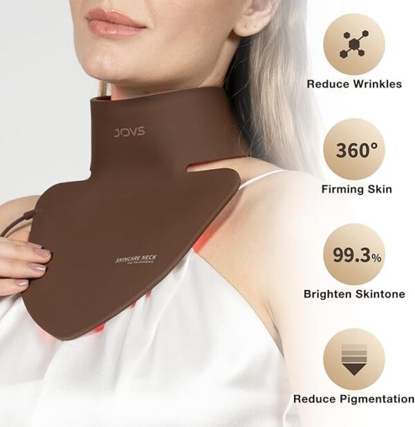 JOVS LED Neck & Chest Mask, LED Red Light Therapy for Neck, 66 LED Light Beams and 630nm Red Light Therapy for Neck Decollete Chest Body, Skin Care Device at Home and Travel - Image 2