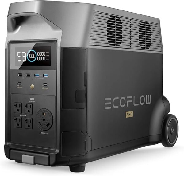 EF ECOFLOW Portable Power Station 3600Wh DELTA Pro, 120V AC Outlets x 5, 3600W, 2.7H Fast Charge, Lifepo4 Power Station, Solar Generator for Home Use, Power Outage, Camping, RV, Emergencies