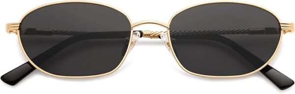 Retro Small Oval Sunglasses For Women Men Hexagonal Rectangle Metal Sun Glasses AP3716