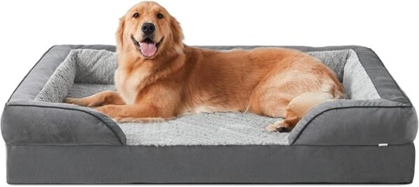 INVENHO Orthopedic Dog Bed - XL Washable Dog Sofa Bed with Egg-Crate Foam, Waterproof Lining and Nonskid Bottom