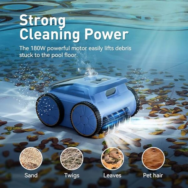 Pool Vacuum for Above Ground Pool Made by Seauto, Pool Vacuum for Inground Pools Cleans Up to 2100 Sq.ft, Pool Robot Vacuum Lasts Up to 180 Mins, Pool Cleaner for Wall, Floor and Auto Mode - Image 2