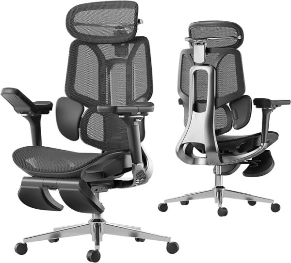 Hbada E3 Pro Ergonomic Office Chair, Big and Tall Office Chair - with 3-Zone Dynamic Lumbar Support, 4D Adjustable Headrest, 6D Adjustable Armrests, Swivel, Black - Image 2