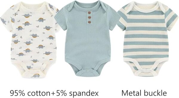 Baby Bodysuit and Pant Sets Ribbed Romper Soft Newborn Boy Girl Clothes Outfits Layette Gift Set - Image 2
