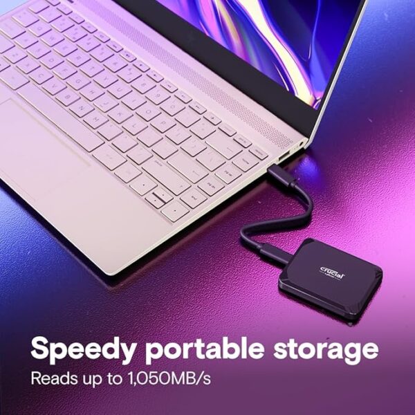 Crucial X9 1TB Portable SSD – Up to 1050MB/s Read, PC and Mac, Lightweight and Small with 3-Month Mylio Photos+ Offer – USB 3.2 External Solid State Drive – CT1000X9SSD902 - Image 2