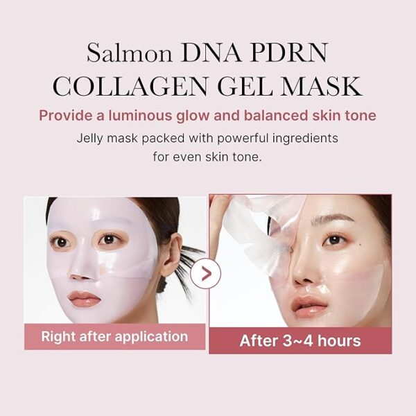 medicube Salmon DNA PDRN Duo for Beginner - Salmon DNA PDRN pink collagen jelly gel mask (4ea) + Salmon DNA PDRN Pink Peptide Serum, Pink glow serum - Image 2