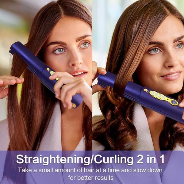 Cordless Hair Straighteners 5000 mAh Long Range Titanium Portable Flat Iron Wireless Mini Hair Straightener 2 in 1 for Straightening and Curling Travel Straightener max. 210℃/410℉ Heats Up in Seconds - Image 2