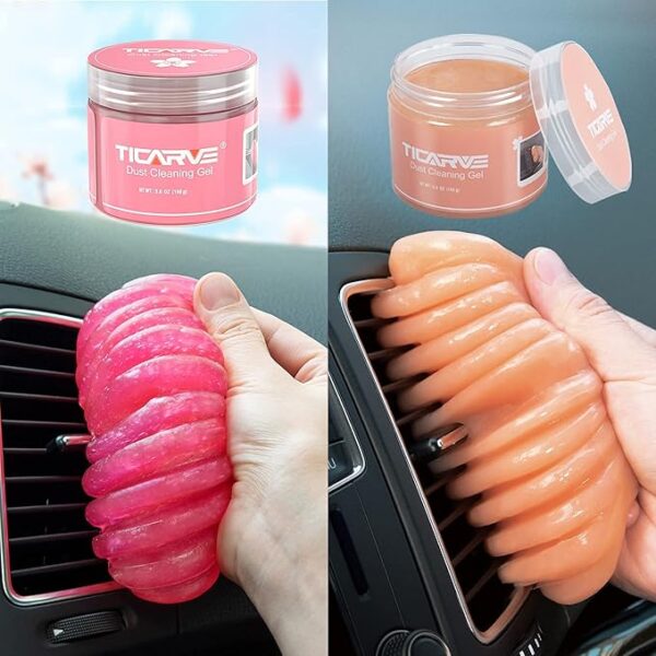 TICARVE Car Cleaning Gel Car Cleaning Putty Car Slime for Cleaning Car Detailing Putty Detail Tools Car Interior Cleaner Automotive Car Cleaning Kits Rose Orange