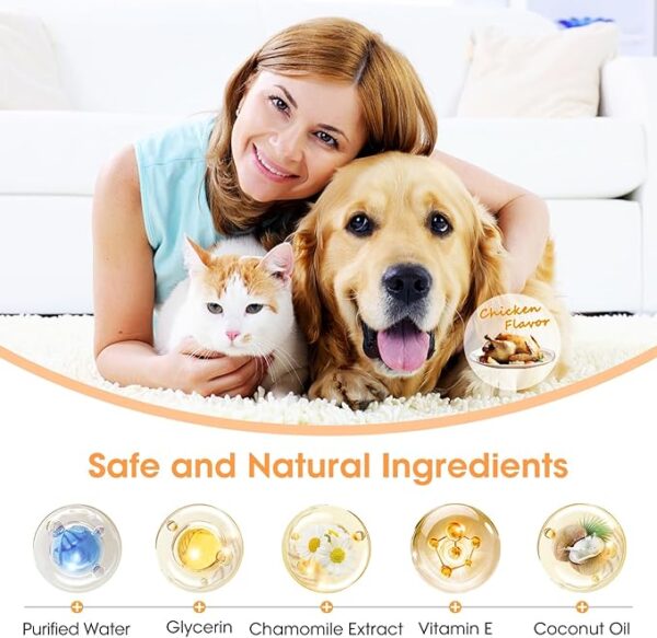 Dental Care Finger Wipes for Dogs & Cats, Reduces Plaque & Tartar Freshens Breath, Pre-Soaked Pet Teeth Wipes, Easy to Use Disposable Oral Cleaning Pads, Peanut Flavor - Image 2