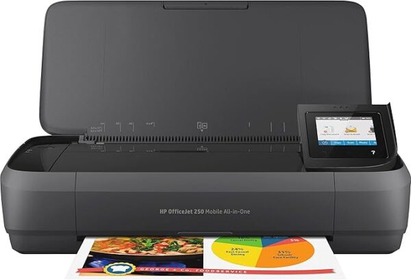 HP OfficeJet 250 All-in-One Portable Printer with Wireless & Mobile Printing, Works with Alexa (CZ992A) Black