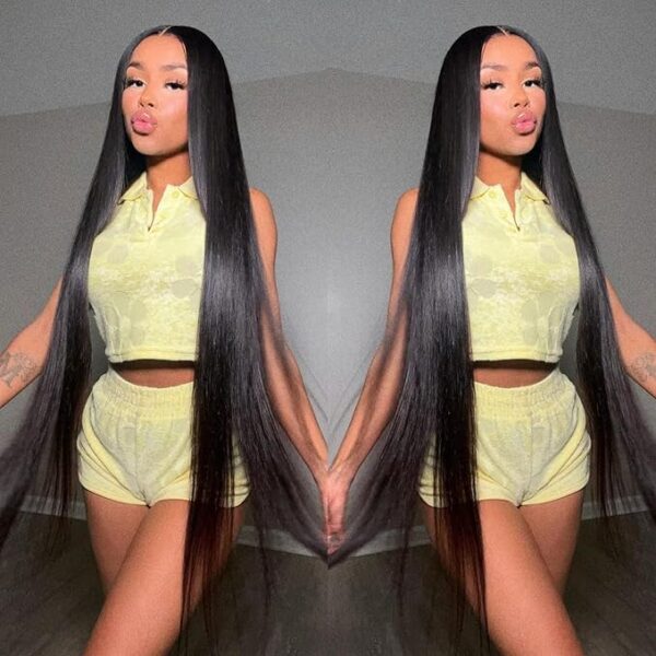 DULOVE Lace Front Wigs Human Hair 13x4 Straight HD Transparent Lace Front Wigs for Women Human Hair Pre Plucked With Baby Hair 200 Density Glueless Natural Color 28inch