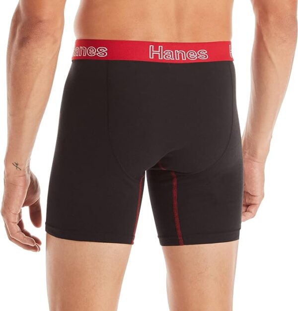 Hanes Men's Underwear Boxer Briefs, Cotton Stretch Moisture-Wicking Underwear, Multi-pack - Image 2