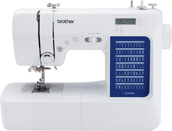 Brother CS7000X Computerized Sewing and Quilting Machine, 70 Built-in Stitches, LCD Display, Wide Table, 10 Included Feet, White