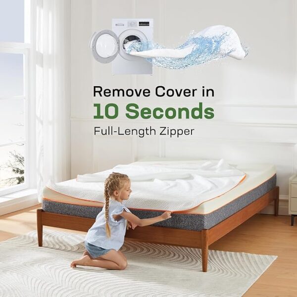 Marsail Queen Mattress, 10-inch Gel Memory Foam Mattress, Medium-Firm Queen Mattress in a Box for Pressure Relief & Support, Breathable Cooling Queen Size Mattress with Zippered Cover - Image 2