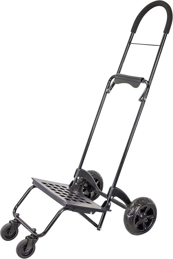 dbest products Trolley Dolly Rover, 4 Wheeled Push Folding Utility Cart Hand Truck Platform Swivel Wheels Garden Lightweight Luggage Carretilla de Carga Plegable