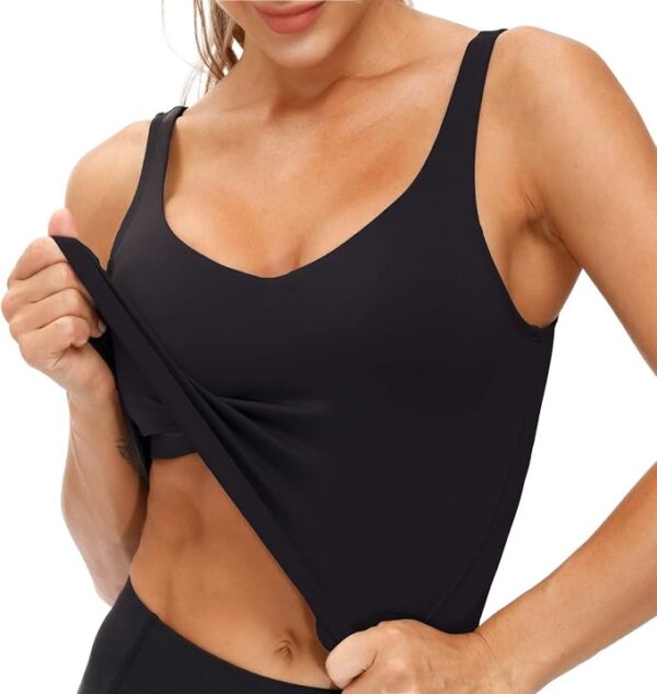 THE GYM PEOPLE Womens' Sports Bra Longline Wirefree Padded with Medium Support - Image 2