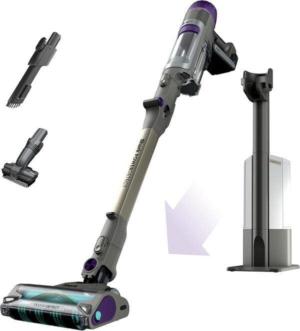 Shark Cordless Vacuum Cleaner with HEPA Filter, PowerDetect Clean & Empty, Powerful Suction, Auto-Empty System, Pet Hair Pickup, Carpets & Hardfloor, Dark Gray, IP3251