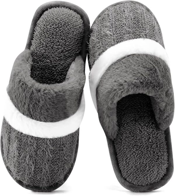 Cozy Slippers for Women Indoor and Outdoor Fuzzy House Shoes with Memory Foam Anti-Skid Sole Gifts for Women Mom Ladies