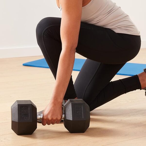 Amazon Basics Rubber Hex Dumbbell Hand Weight - Image 2