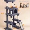 Yaheetech Large Multi-Level Cat Tree, 63 Inches Tall with Sisal-Covered Scratching Posts, Condo, Hammock, Dangling Ball, and Extended Platform for Cats to Play and Sleep - Image 2