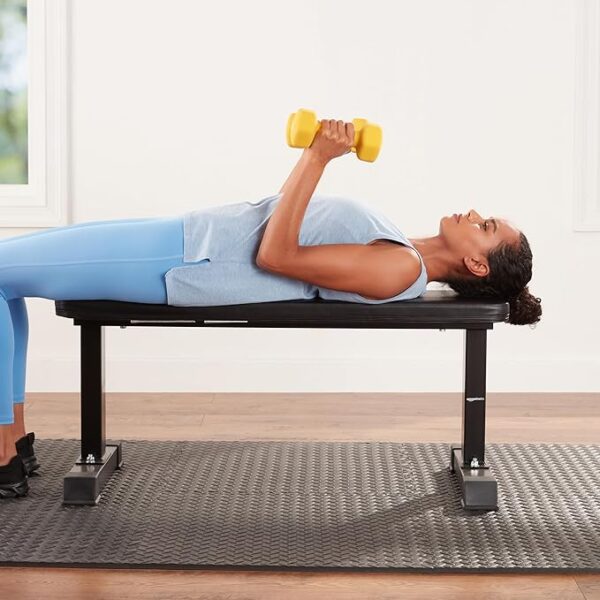 Amazon Basics Flat Weight Bench, Black - Image 2