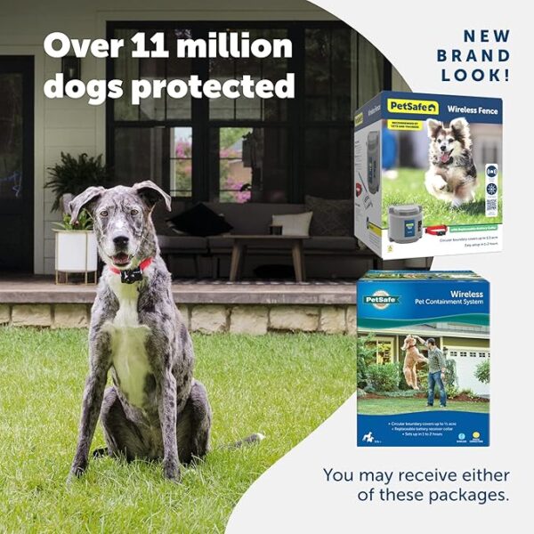 PetSafe Original Wireless Electric Fence for Dogs, Portable for Travel Covers Up to 1/2 Acre, Waterproof Collar for Pets 8lb+ with Tone/Static (Gray), from The Parent Company of Invisible Fence Brand - Image 2