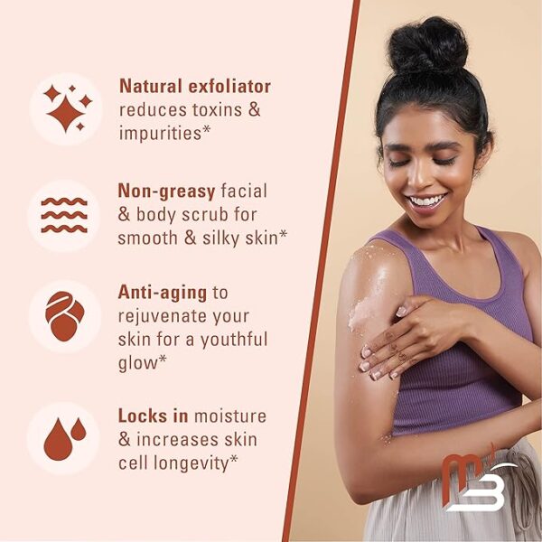 Himalayan Salt Scrub, Face, Foot, and Body Exfoliator with Collagen and Stem Cells Exfoliating Scrub for Toning, Cellulite, and Skin Care by M3 Naturals (Pack of 2) - Image 2