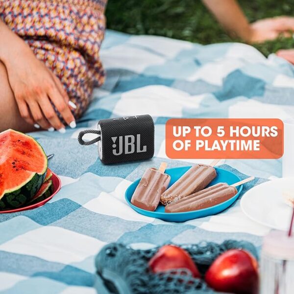 JBL Go 3 - Portable Mini Bluetooth Speaker, big audio and punchy bass, IP67 waterproof and dustproof, 5 hours of playtime, speaker for home, outdoor and travel (Blue) - Image 2