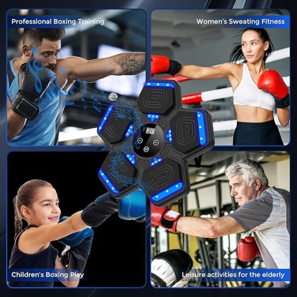 2025 Music Boxing Machine for Adults and Kids, Smart Bluetooth Boxing Machine with Boxing Gloves Wall Mounted, Music Boxing Target Workout Punching Equipment for Home(Upgrade) - Image 2