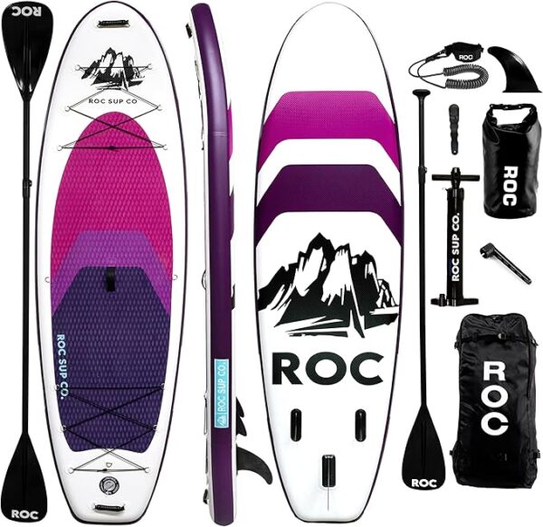 Roc Inflatable Stand Up Paddle Boards 10 ft 6 in with Premium SUP Paddle Board Accessories, Wide Stable Design, Non-Slip Comfort Deck for Youth & Adults