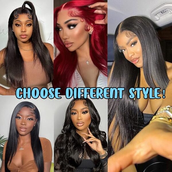 DULOVE Lace Front Wigs Human Hair 13x4 Straight HD Transparent Lace Front Wigs for Women Human Hair Pre Plucked With Baby Hair 200 Density Glueless Natural Color 28inch - Image 2