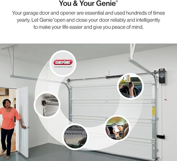 Genie B6172H Wall Mount Smart Garage Door Opener, DC Motor Lifts up to 14ft high 850lbs, Black - Image 3