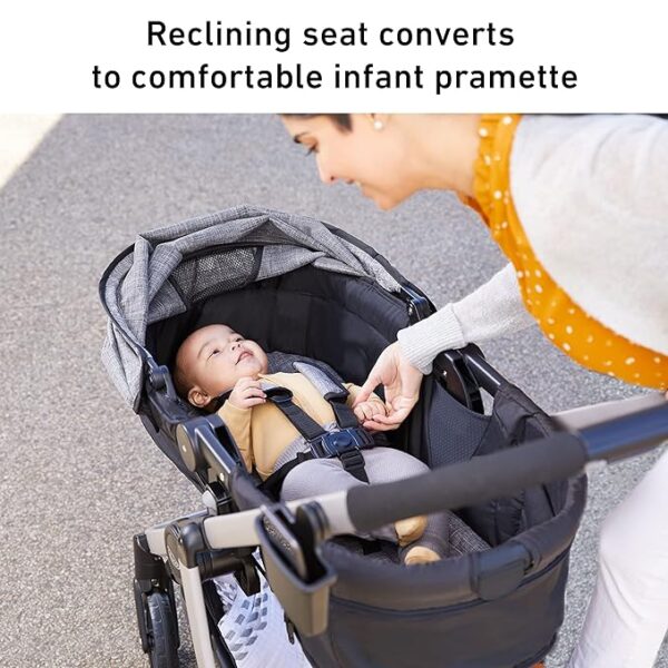 Graco Modes Pramette Travel System | Stroller & Car Seat Combo | 3-in-1 Stroller Modes | Includes Graco SnugRide 35 Infant Car Seat | Ellington - Image 2