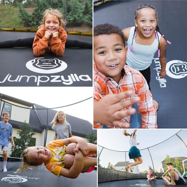 JUMPZYLLA Trampoline 8FT 10FT 12FT 14FT 15FT 16FT Trampoline with Enclosure - Recreational Trampolines with Ladder and AntiRust Coating, ASTM Approval Outdoor Trampoline for Kids - Image 2