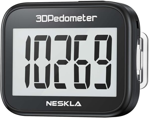 3D Pedometer for Walking, Simple Step Counter with Large Digital Display, Step Tracker with Removable Clip Lanyard, Accurately Track Steps for Men Women Kids Adults Seniors