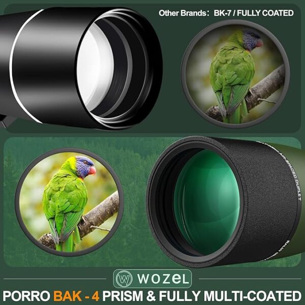 25-75X80/100 Spotting Scopes for Target Shooting - HD Spotter Scope with Tripod Carrying Bag & Smartphone Holder - BAK4 Waterproof Spotting Scope for Bird Watching Hunting Wildlife Viewing - Image 2
